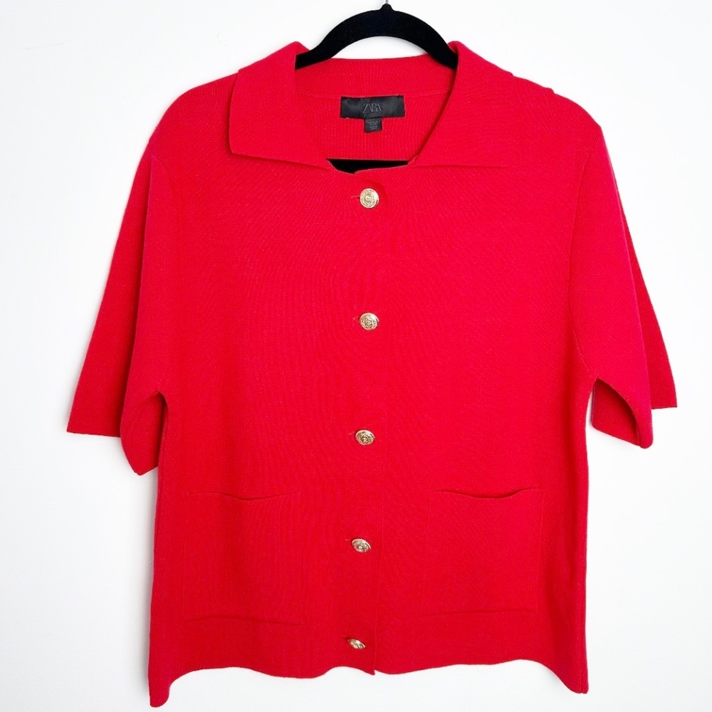 ZARA KNIT CARDIGAN WITH A COLLAR - Picture 3 of 6